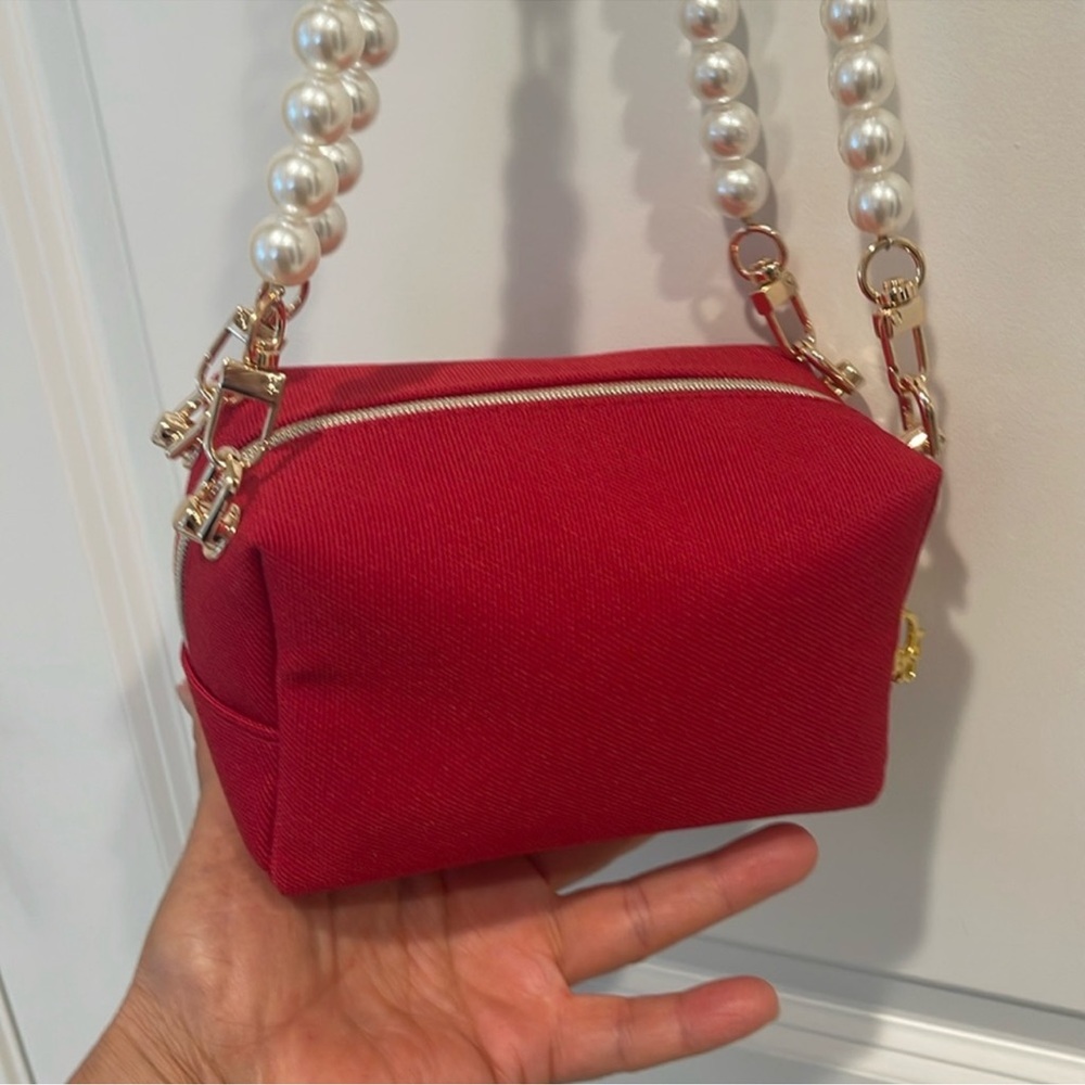 Christian Dior red canvas cosmetics bag to shoulder bag - Picture 5 of 16